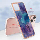 iPhone 15 Hybrid Plastik Bagside Cover - Lilla Marmor
