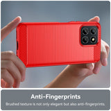 Honor 70 Lite børstet karbon bakdeksel - rød