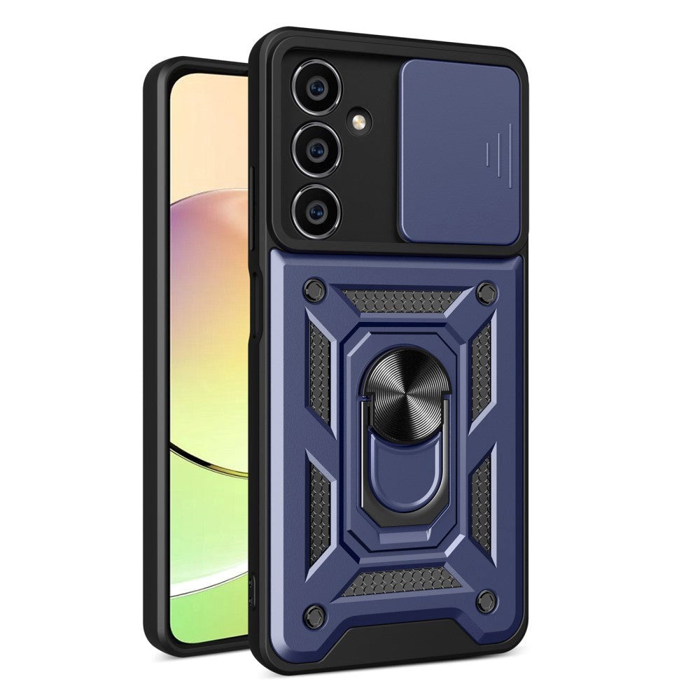 Samsung Galaxy S23 FE Håndværker Bagside Cover m. Magnetisk Kickstand & Cam Slider - Mørkeblå