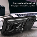 Samsung Galaxy S23 FE Håndværker Bagside Cover m. Magnetisk Kickstand & Cam Slider - Mørkeblå