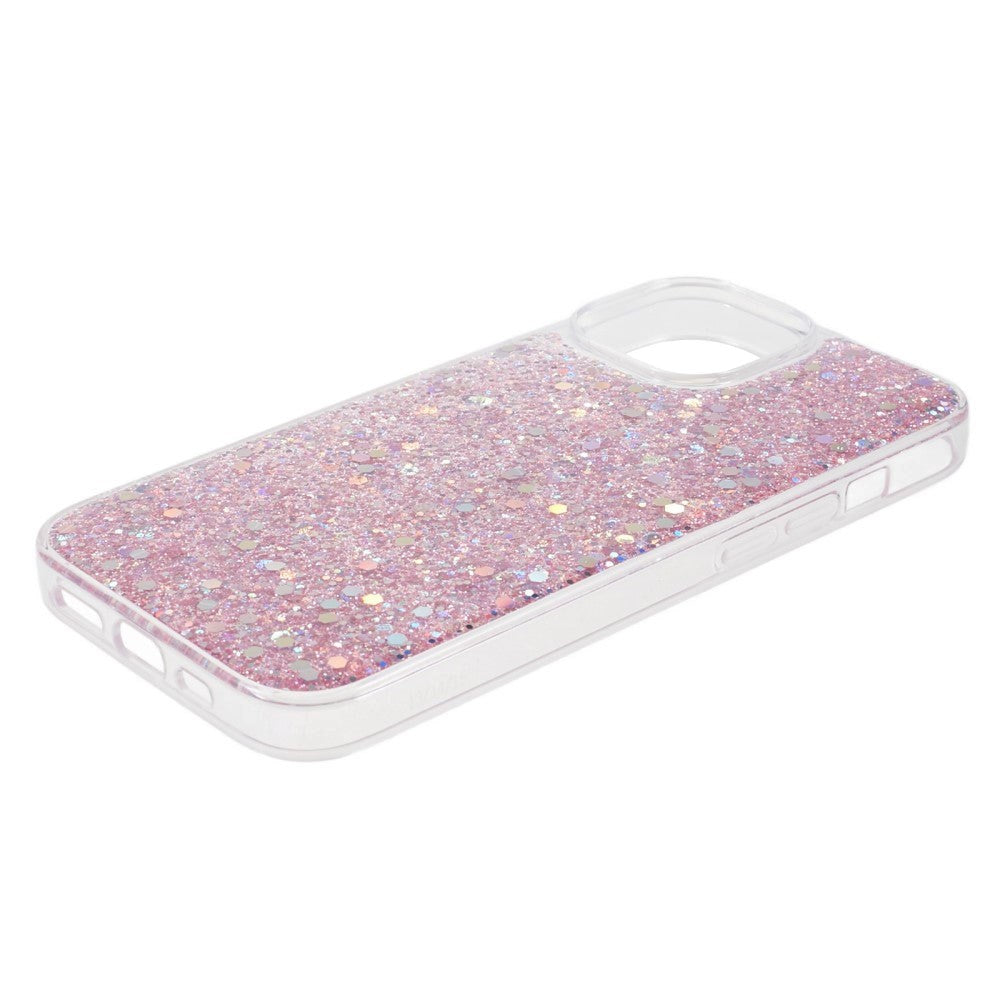 iPhone 15 Glitter Bakdeksel - Rosa