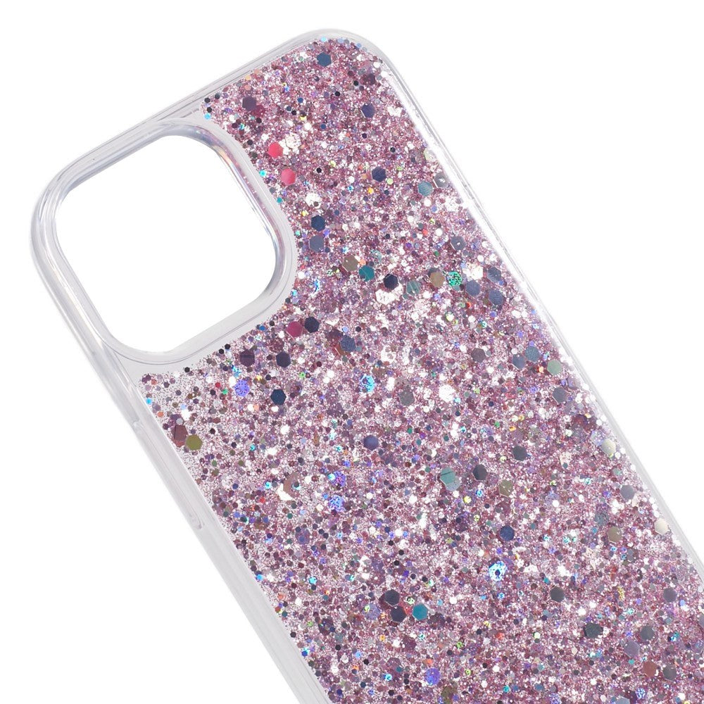 iPhone 15 Glitter Bakdeksel - Rosa