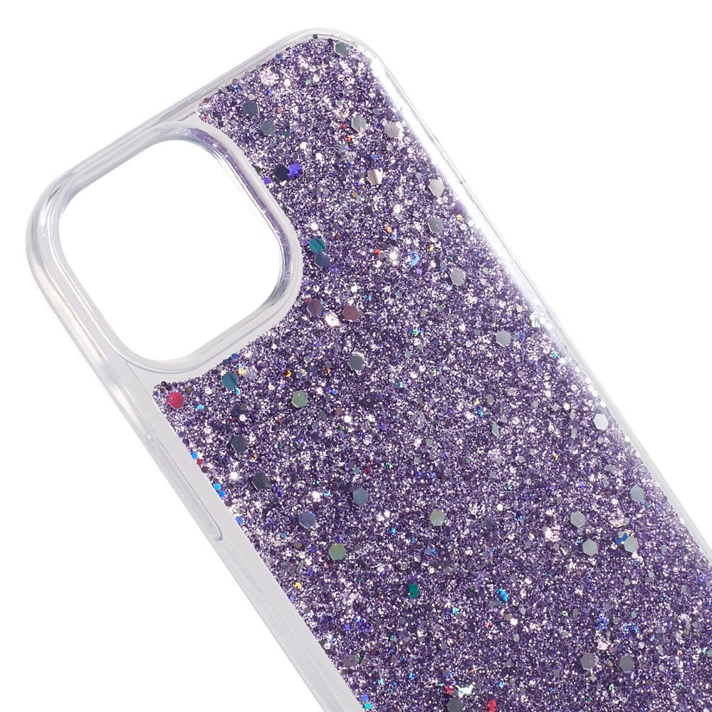 iPhone 15 Glitter Bakdeksel - Lilla