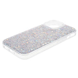 iPhone 15 Plus Glitter Bagside Cover - Sølv