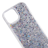 iPhone 15 Plus Glitter Bagside Cover - Sølv