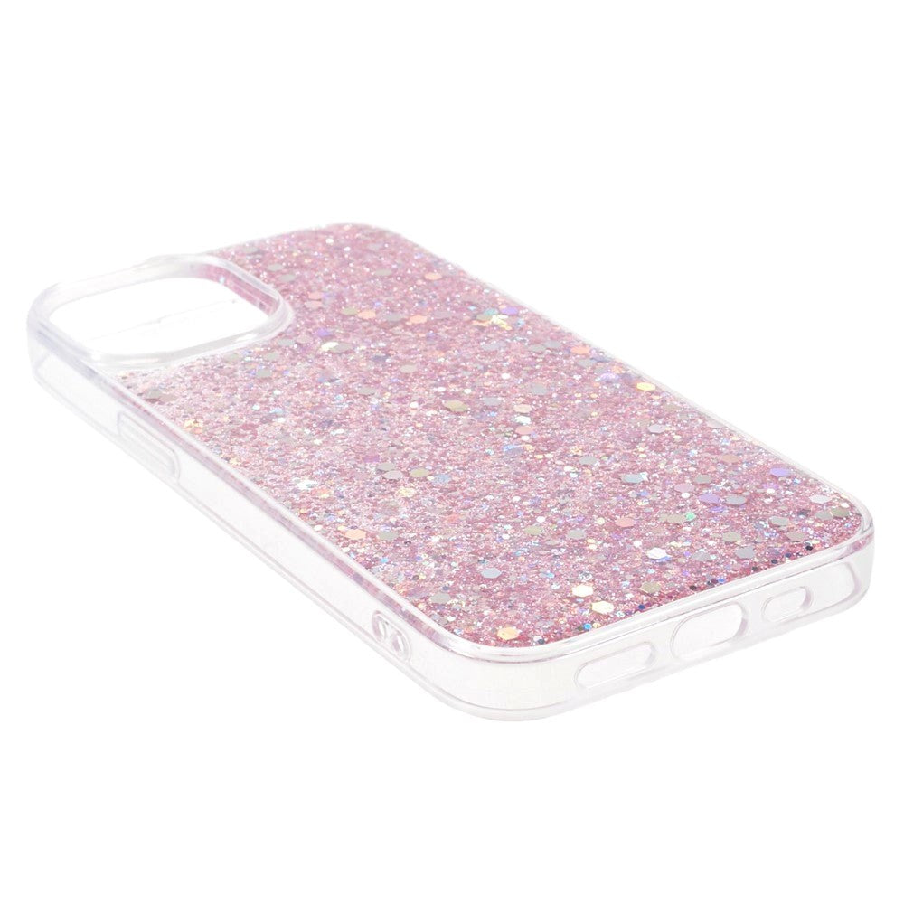 iPhone 15 Plus Glitter Bakdeksel - Rosa
