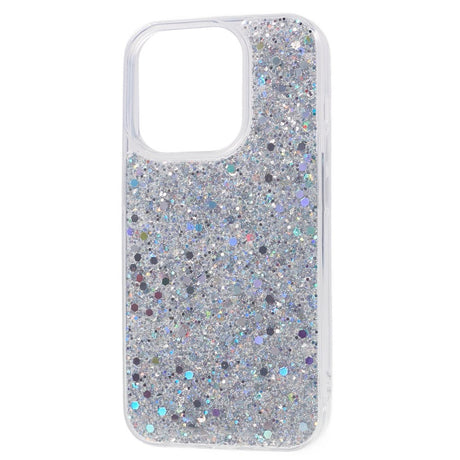 iPhone 15 Pro Glitter Bakdeksel - Sølv