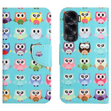 Honor 90 Lite Leather Flip Cover m. Lommebok og stativfunksjon - Ugler