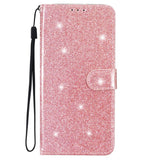Samsung Galaxy A25 (5G) Flip-deksel i lær m. Veske &amp; stropp - Glitter - Rose gull