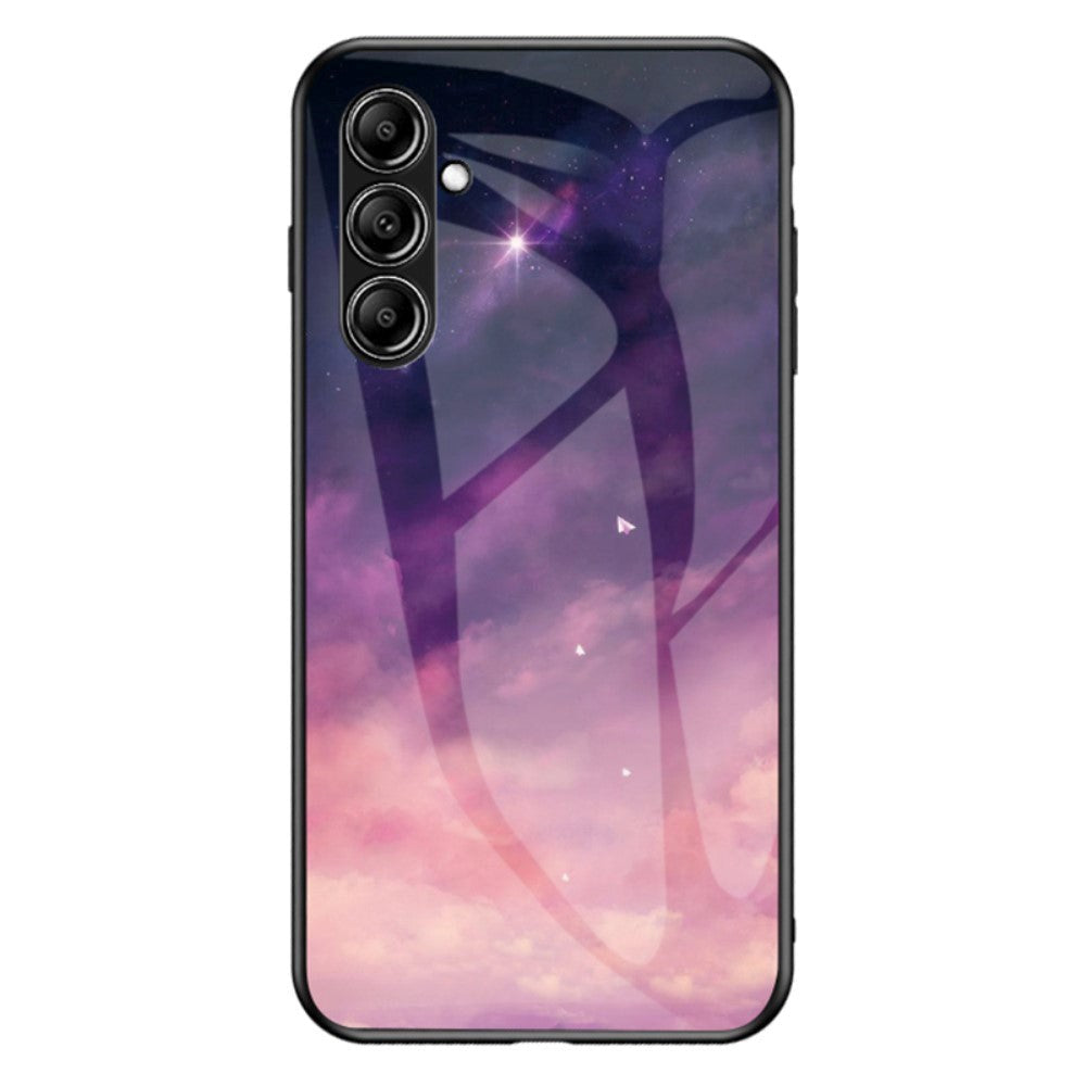 Samsung Galaxy S23 FE plastbakdeksel m. Bakside i glass - Purple Sky