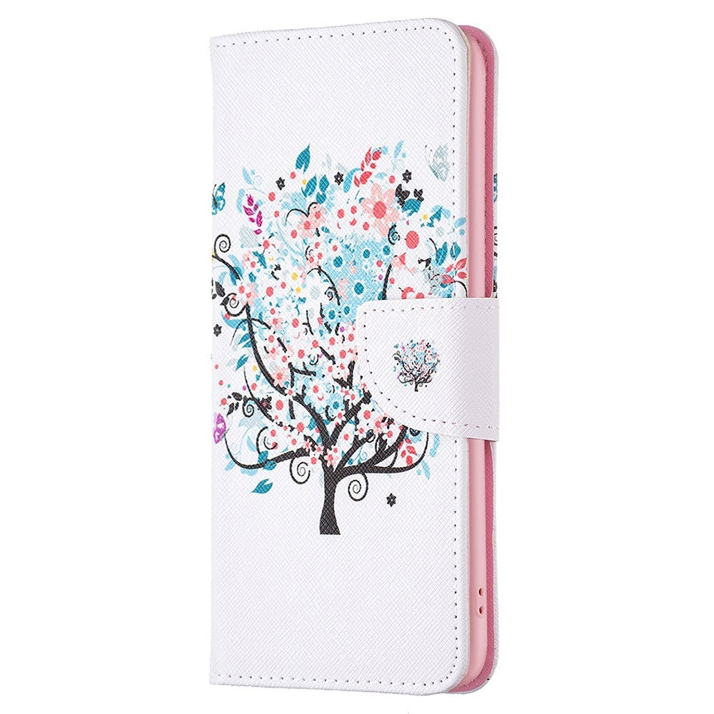 Motorola Moto G14 Cover m. Pung i Læder - Blomstertræ