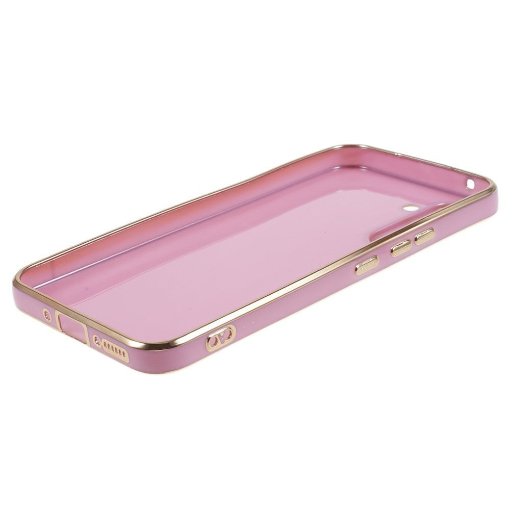 Samsung Galaxy A25 (5G) fleksibelt plastdeksel m. Gold Edge - Lilla