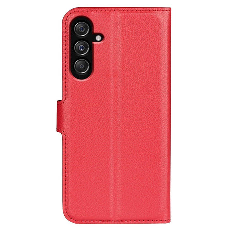 Samsung Galaxy M34 (5G) / F34 (5G) Litchi Leather Flip Cover m. Lommebok - Rød