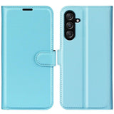 Samsung Galaxy M34 (5G) / F34 (5G) Litchi Leather Flip Cover m. Lommebok - Lyseblå