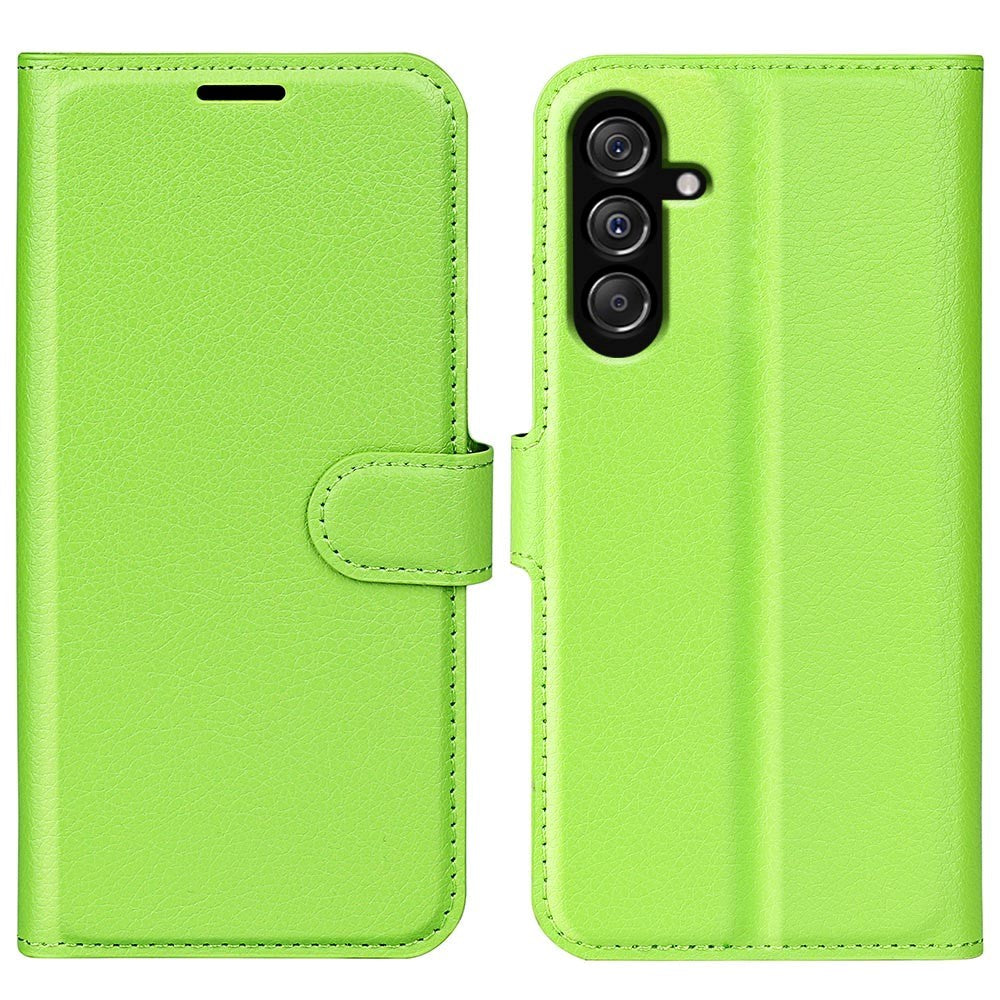 Samsung Galaxy M34 (5G) / F34 (5G) Litchi Leather Flip Cover m. Lommebok - Grønn