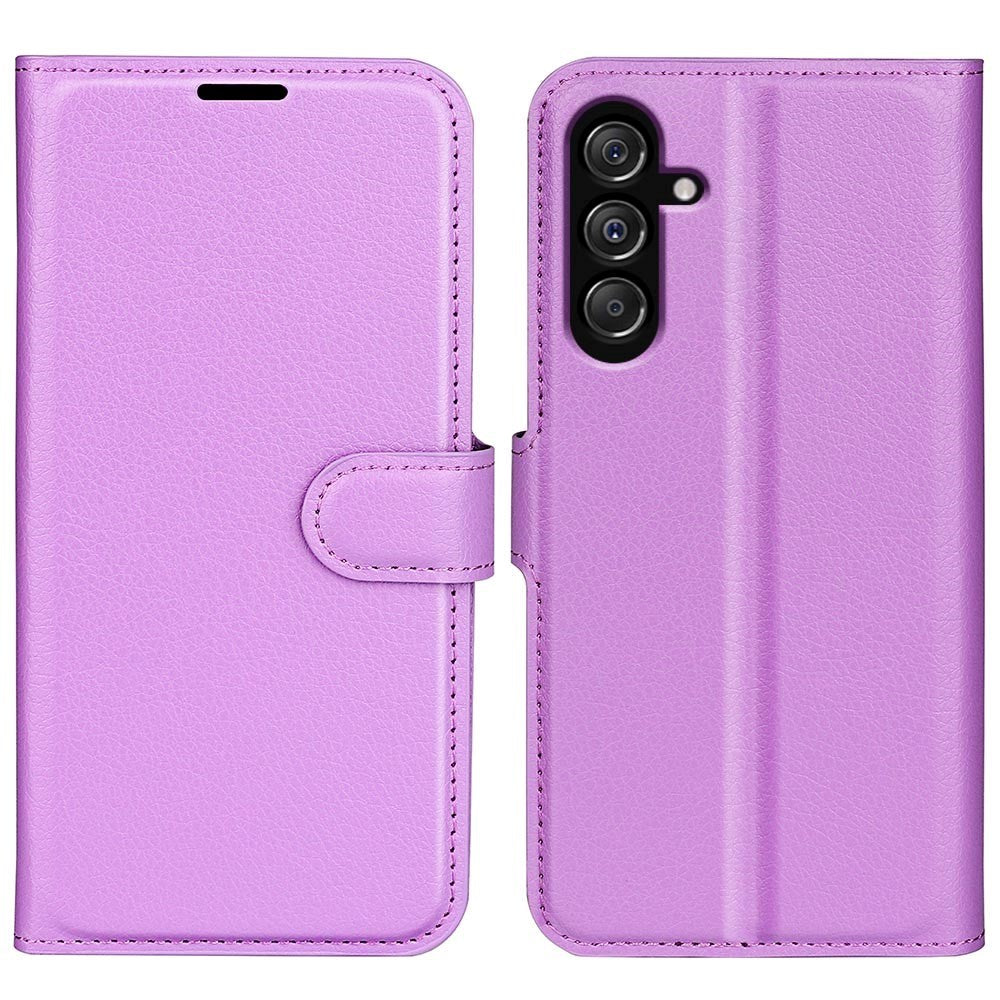 Samsung Galaxy M34 (5G) / F34 (5G) Litchi Leather Flip Cover m. Lommebok - Lilla