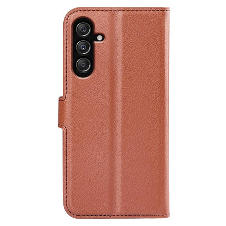 Samsung Galaxy M34 (5G) / F34 (5G) Litchi Leather Flip Cover m. Lommebok - Brun