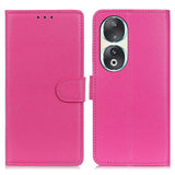 Honor 90 Litchi Leather Flip Cover m. Lommebok - Rosa