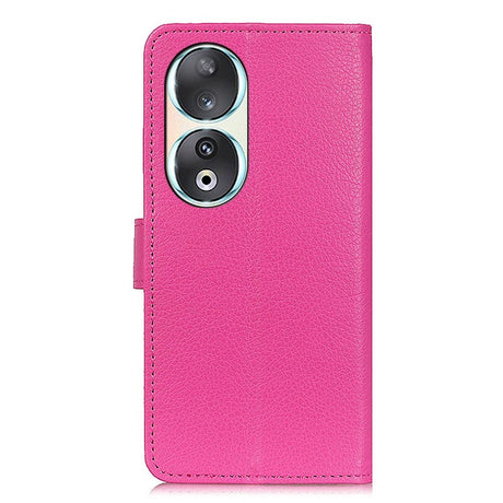 Honor 90 Litchi Leather Flip Cover m. Lommebok - Rosa