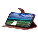 Motorola Moto G14 Litchi Leather Flip Cover m. Lommebok - Brun