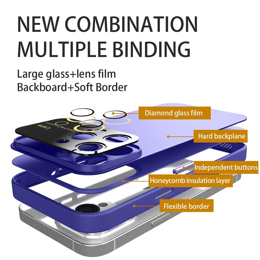 iPhone 15 Pro Hybrid Plastic Bakdeksel m. Innebygd kamerabeskytter - lilla