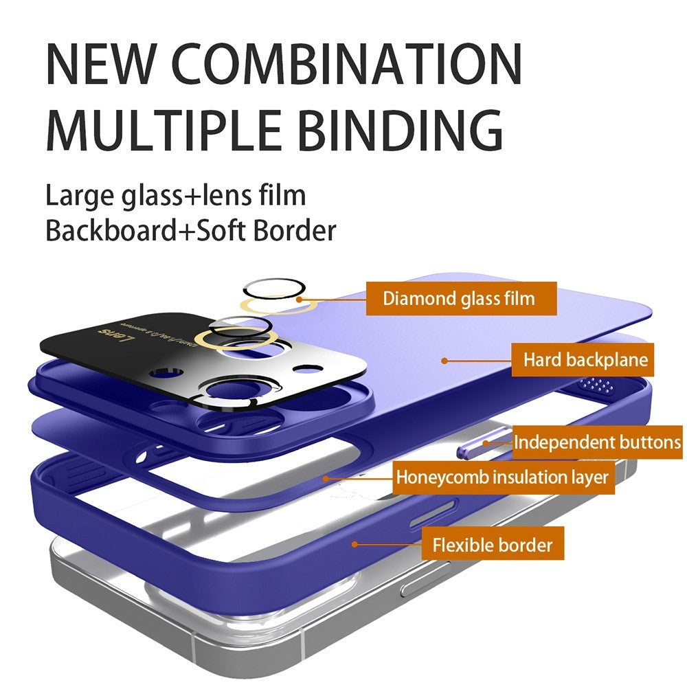 iPhone 15 Plus Hybrid Plastic Bakdeksel m. Innebygd kamerabeskytter - Lyseblå