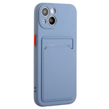 iPhone 15 Fleksibelt Plastik Bagside Cover m. Kortholder - Blå