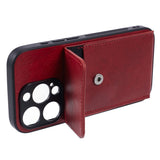 iPhone 15 Pro Max skinndeksel Fleksibelt plastdeksel m. Kortholder - Rød