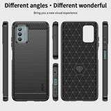 Nokia G42 Brushed Carbon Fiber Bagside Cover - Sort