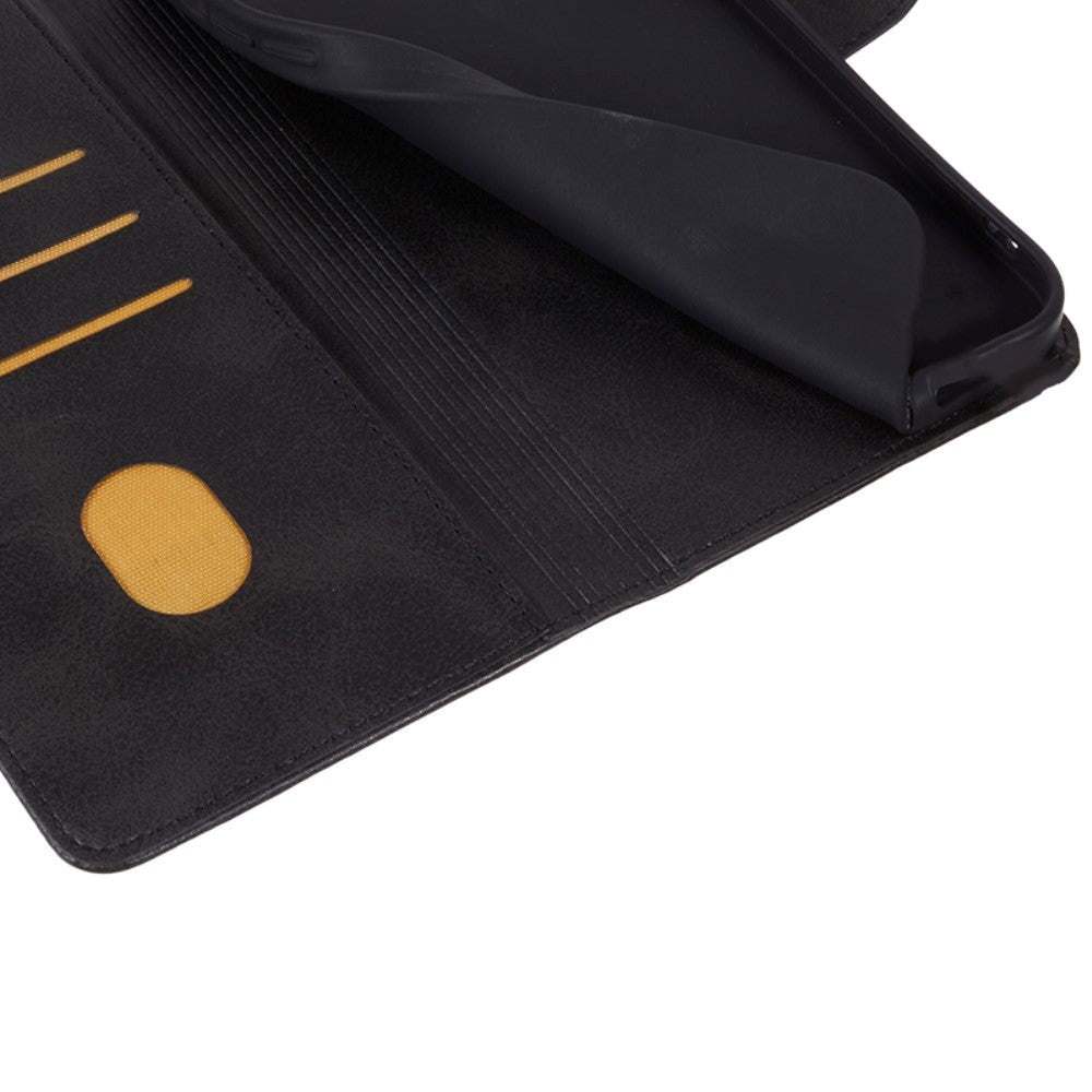 Motorola Moto G84 Leather Flip Cover m. Lommebok og stropp - Svart