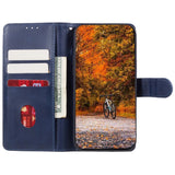 Motorola Moto G84 Leather Flip Cover m. Lommebok og stropp - blå