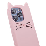 iPhone 14 Pro Silikon Bakdeksel m. 3D Cat - Rosa