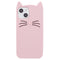 iPhone 13 silikon bakdeksel m. 3D Cat - Rosa