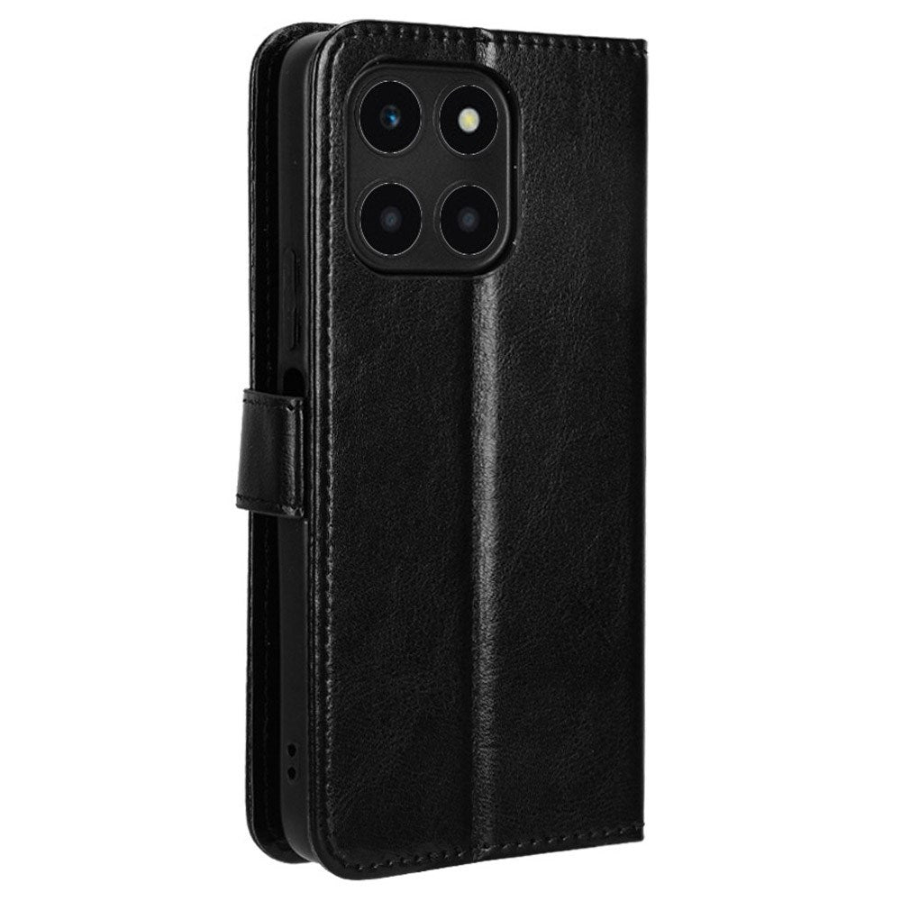 Honor X6a - EIDERWOOD Kunstlæder Flip Cover m. Strop - Sort