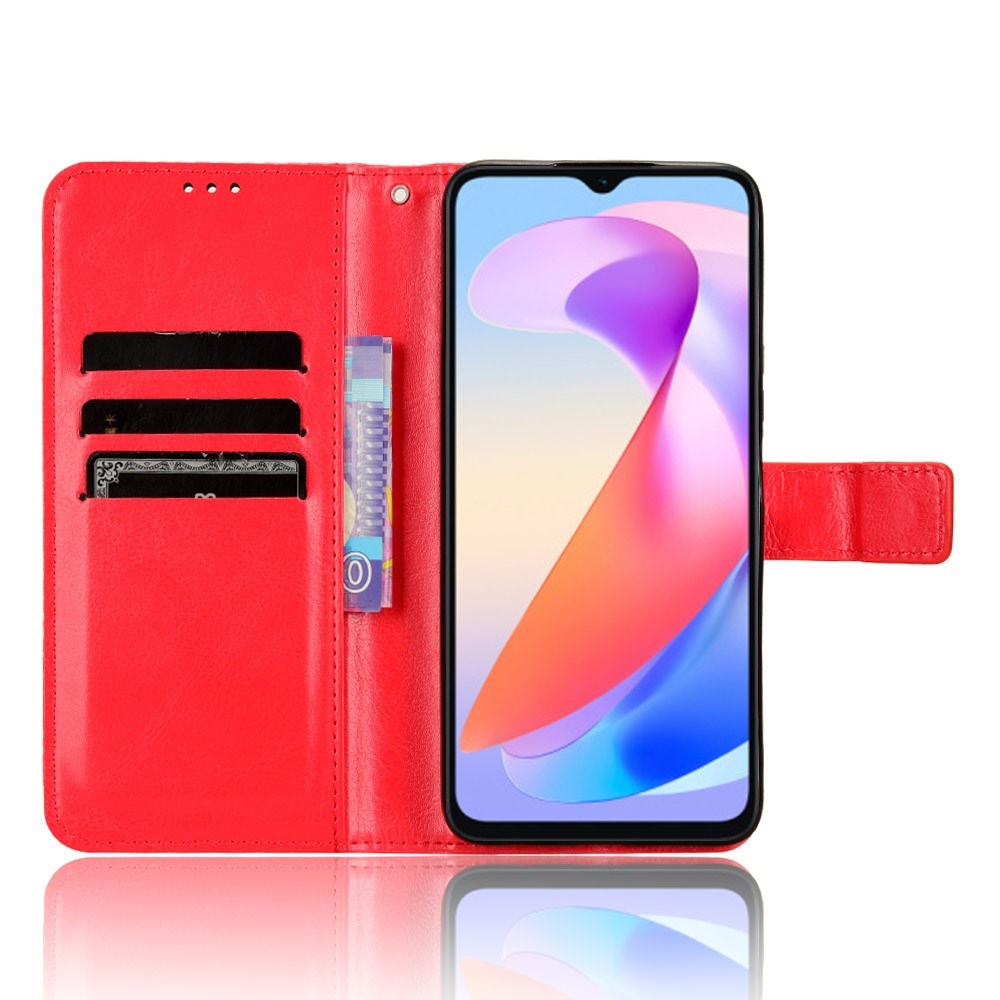 Honor X6a - EIDERWOOD Faux Leather Flip Cover m. Stropp - Rød