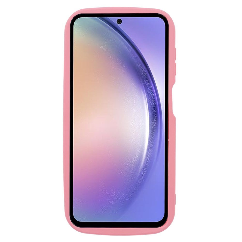 Samsung Galaxy A54 (5G) Fleksibelt Plastik Bagside Cover m. Bølget Kanter - Pink
