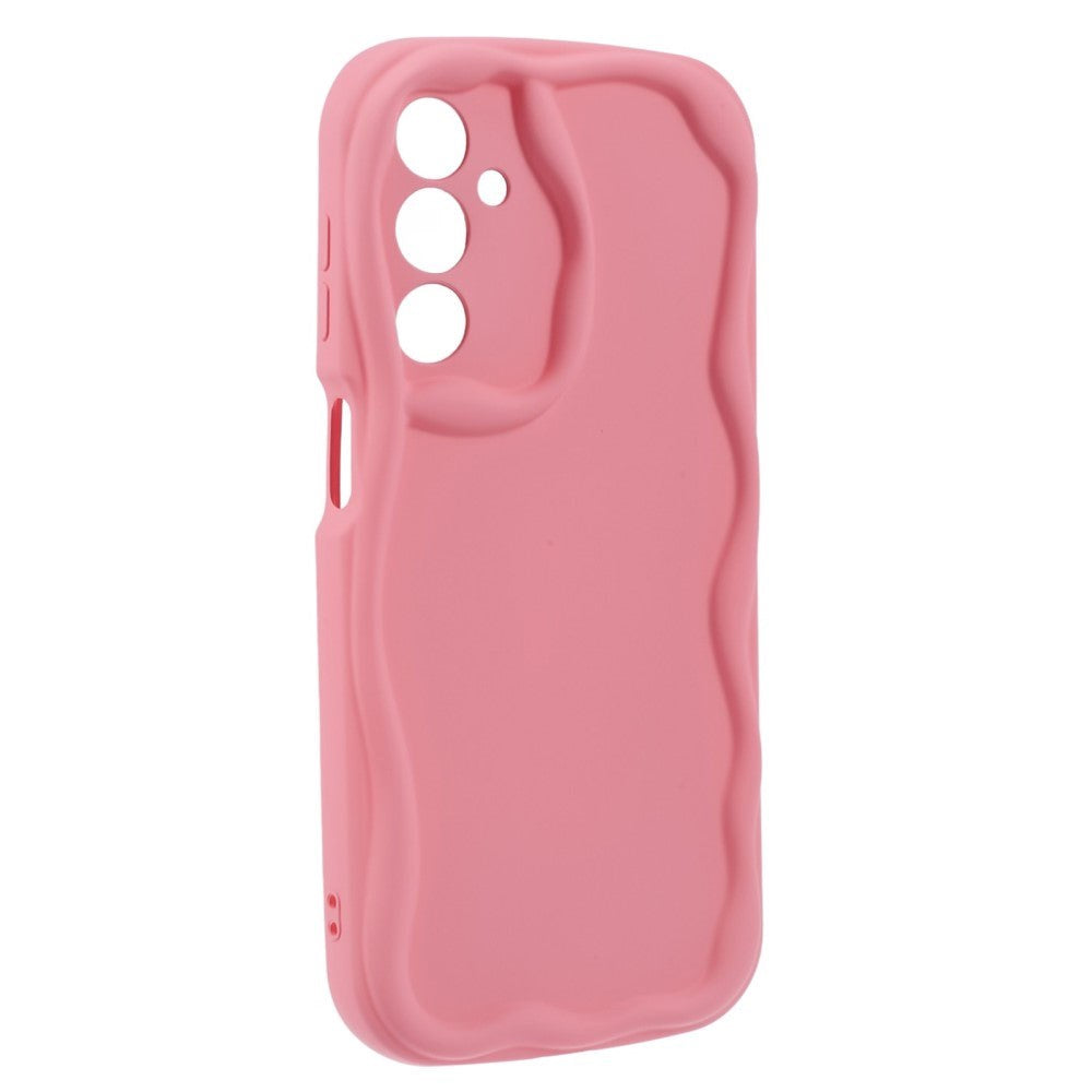 Samsung Galaxy A54 (5G) Fleksibelt Plastik Bagside Cover m. Bølget Kanter - Pink