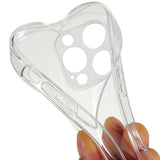 iPhone 15 Pro - EIDERWOOD fleksibelt plastdeksel m. Hjerteform - Gjennomsiktig