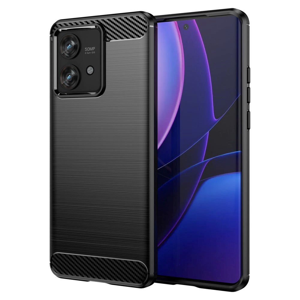 Motorola Edge 40 Neo Børstet Carbon Plastic Bakdeksel - Svart