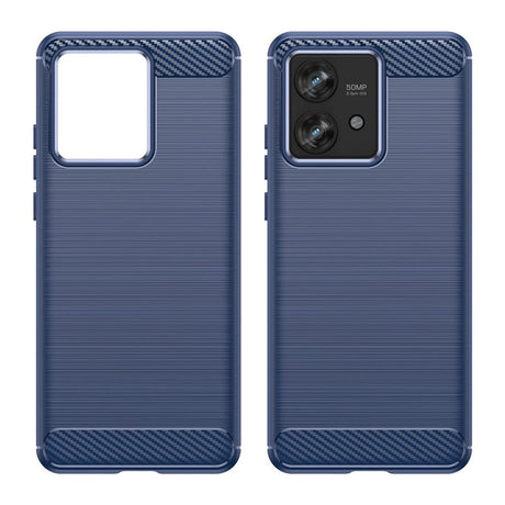 Motorola Edge 40 Neo Børstet Carbon Plastic Bakdeksel - Blå