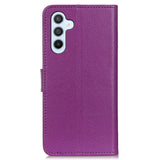 Samsung Galaxy A05s Litchi Leather Flip Cover m. Lommebok - Lilla