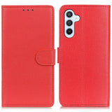 Samsung Galaxy A05s Litchi Leather Flip Cover m. Lommebok - Rød