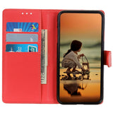 Samsung Galaxy A05s Litchi Leather Flip Cover m. Lommebok - Rød