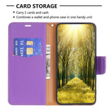 Samsung Galaxy A15 (5G) / A15 PU Litchi Leather Flip Cover m. Lommebok og stropp - Lilla