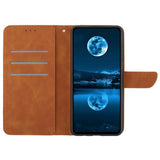 Motorola Edge 40 Neo Mønstret Læder Flip Cover m. Pung & Strop - Brun