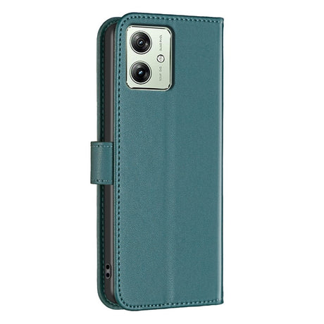 Motorola Moto G54 Leather Flip Cover m. Stativ og kortholder - Grønn