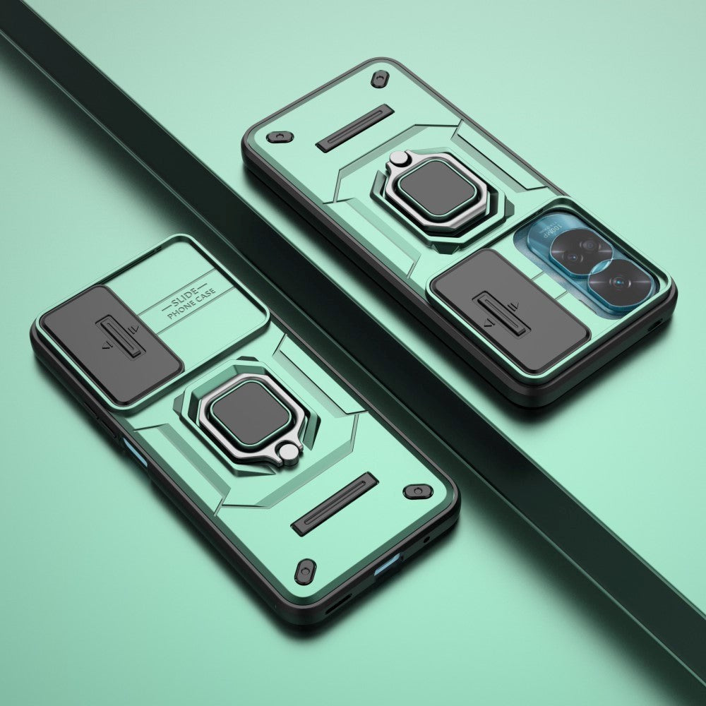 Honor 90 Lite Craftsman Bakdeksel m. Magnetisk Kickstand &amp; Cam Slider - Grønn