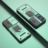 Honor 90 Lite Craftsman Bakdeksel m. Magnetisk Kickstand &amp; Cam Slider - Grønn