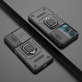 Honor 90 Lite Craftsman Bakdeksel m. Magnetisk Kickstand &amp; Cam Slider - Svart