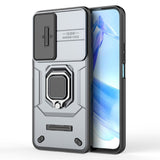 Honor 90 Lite Craftsman Bakdeksel m. Magnetisk Kickstand &amp; Cam Slider - Grå